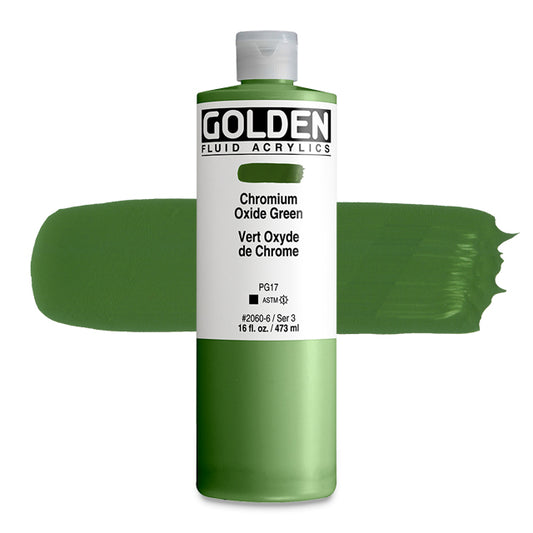 Golden Fluid Acrylic, Chromium Green Oxide, 16 oz.