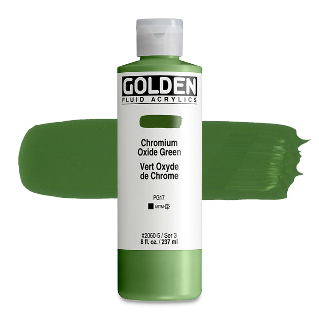 Golden Fluid Acrylic, Chromium Green Oxide, 8 oz.