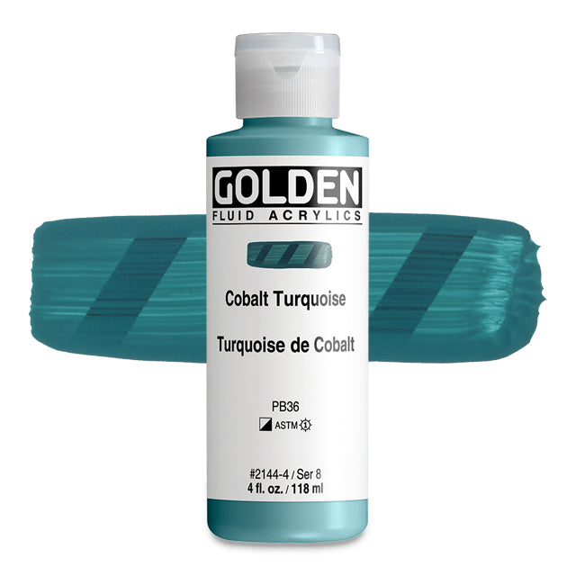 Golden Fluid Acrylic, Cobalt Turquoise, 4 oz.