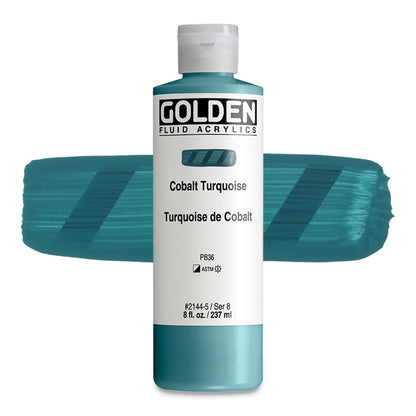 Golden Fluid Acrylic, Cobalt Turquoise, 8 oz.