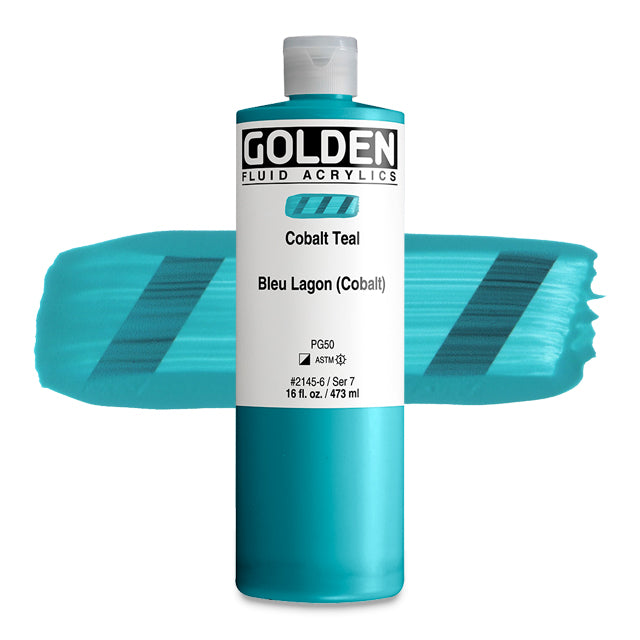 Golden Fluid Acrylic - Cobalt Teal, 16 oz.