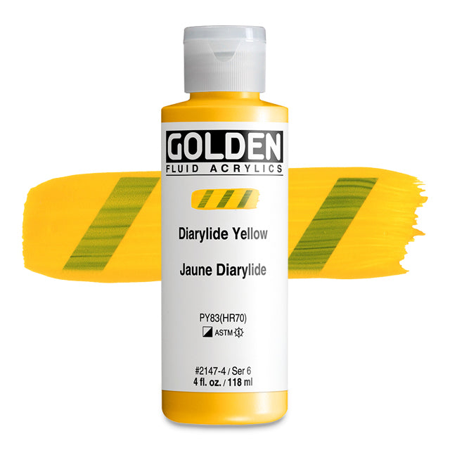 Golden Fluid Acrylic, Diarylide Yellow, 4 oz.