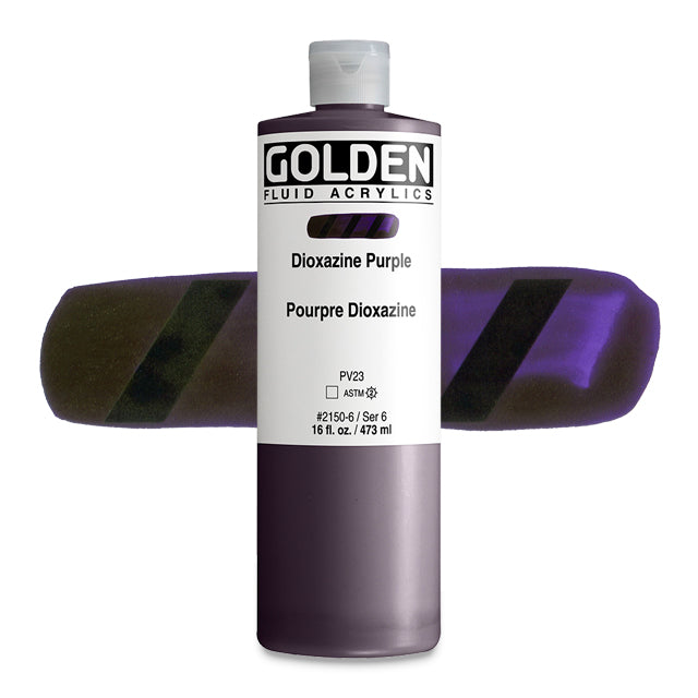 Golden Fluid Acrylic, Dioxazine Purple, 16 oz.