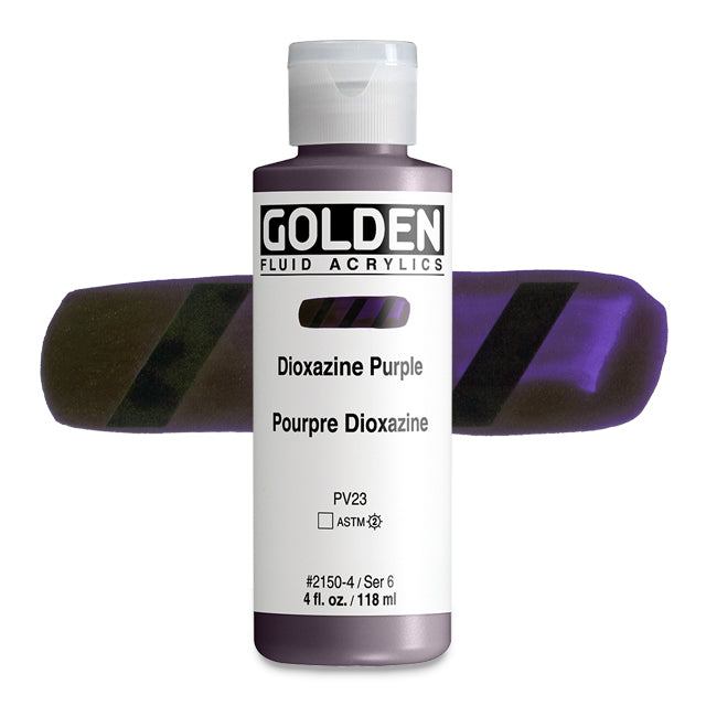 Golden Fluid Acrylic, Dioxazine Purple, 4 oz.