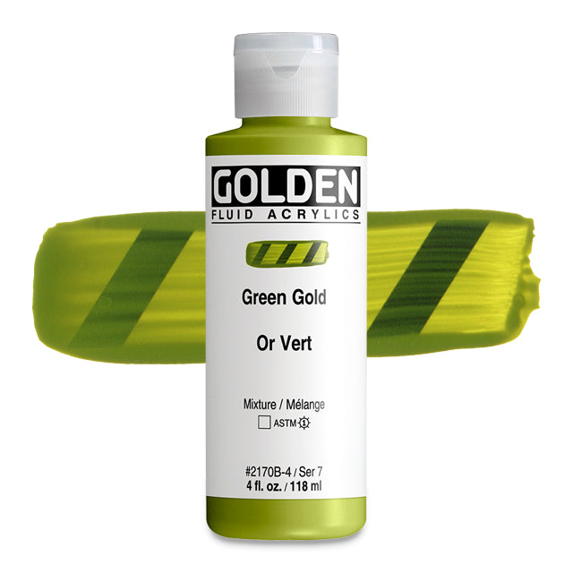 Golden Fluid Acrylic, Green Gold, 4 oz.