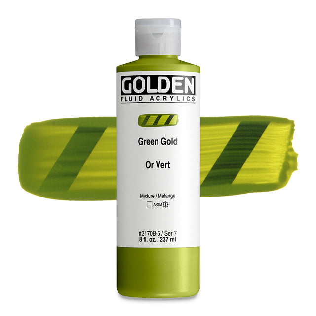 Golden Fluid Acrylic, Green Gold, 8 oz.