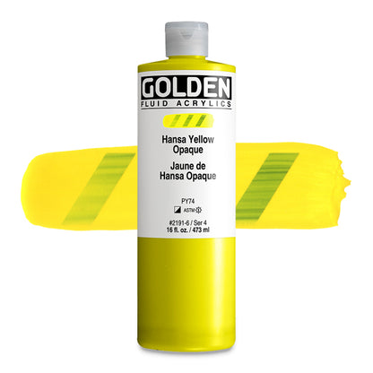 Golden Fluid Acrylic, Hansa Yellow Opaque, 16 oz.