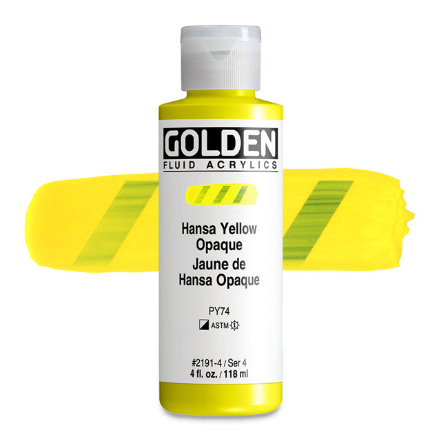 Golden Fluid Acrylic, Hansa Yellow Opaque, 4 oz.