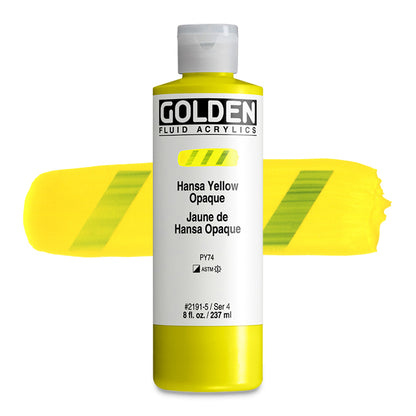 Golden Fluid Acrylic, Hansa Yellow Opaque, 8 oz.