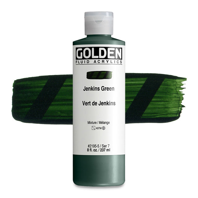 Golden Fluid Acrylic, Jenkins Green, 8 oz.