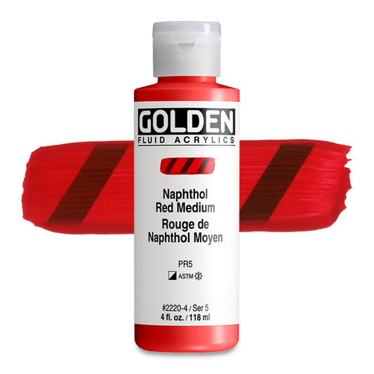 Golden Fluid Acrylic, Naphthol Red Medium, 4 oz.