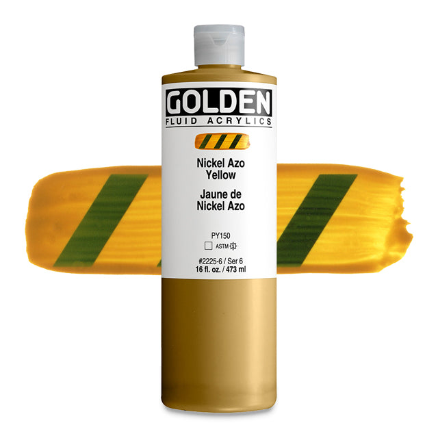 Golden Fluid Acrylic, Nickel Azo Yellow, 16 oz.