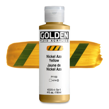 Golden Fluid Acrylic, Nickel Azo Yellow, 4 oz.