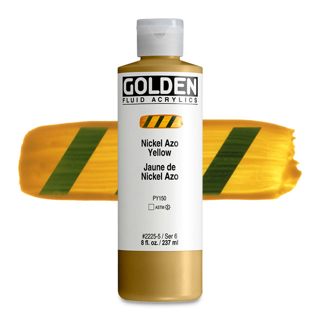 Golden Fluid Acrylic, Nickel Azo Yellow, 8 oz.