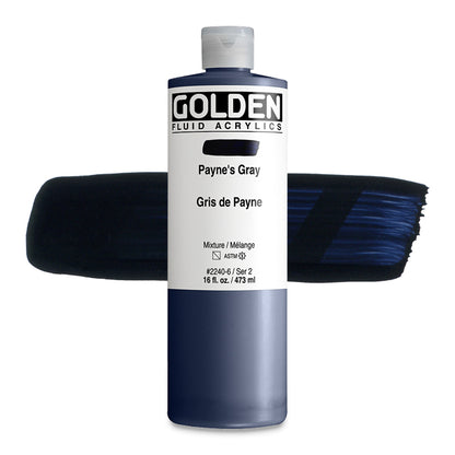 Golden Fluid Acrylic, Payne's Grey, 16 oz.