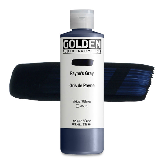 Golden Fluid Acrylic, Payne's Gray, 8 oz.