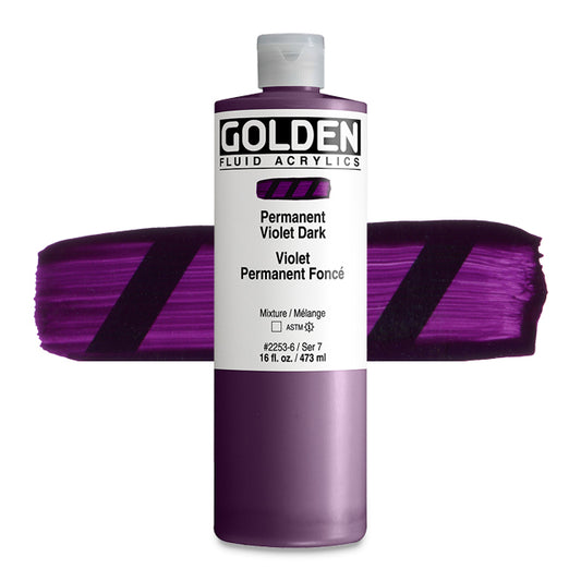 Golden Fluid Acrylic, Permanent Violet Dark, 16 oz.