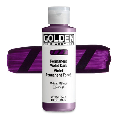 Golden Fluid Acrylic, Permanent Violet Dark, 4 oz.