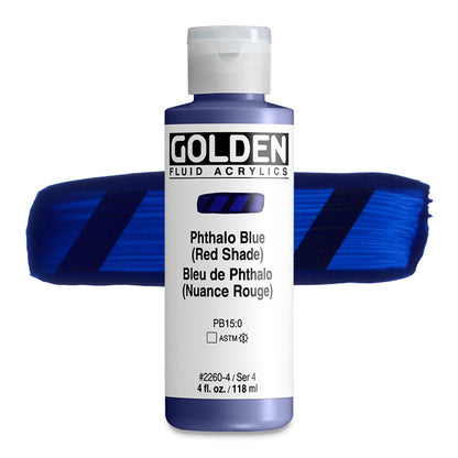 Golden Fluid Acrylic, Phthalo Blue (Red Shade), 4 oz.