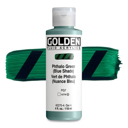 Golden Fluid Acrylics Golden Fluid Acrylic, Phthalo Green (Blue Shade), 4 oz.