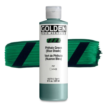 Golden Fluid Acrylics Golden Fluid Acrylic, Phthalo Green (Blue Shade), 8 oz.