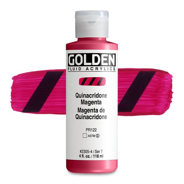 Golden Fluid Acrylic, Quinacridone Magenta, 4 oz.