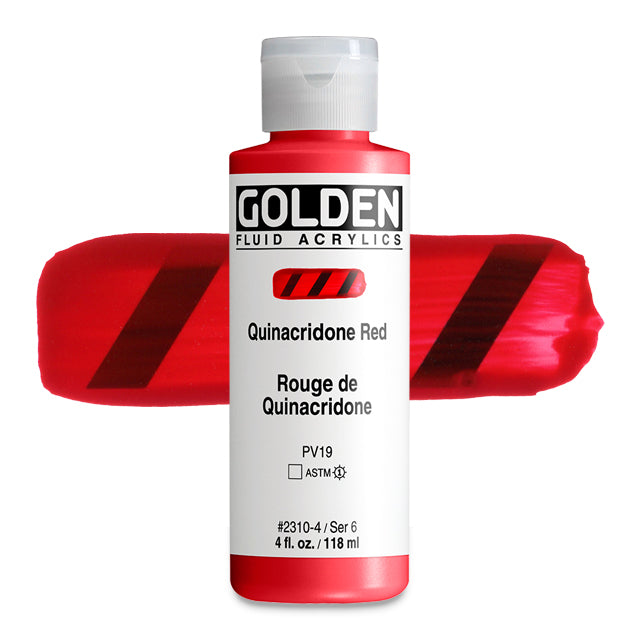 Golden Fluid Acrylic, Quinacridone Red, 4 oz.