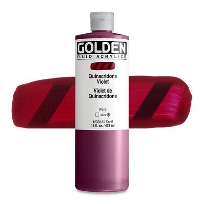 Golden Fluid Acrylic, Quinacridone Violet, 16 oz.