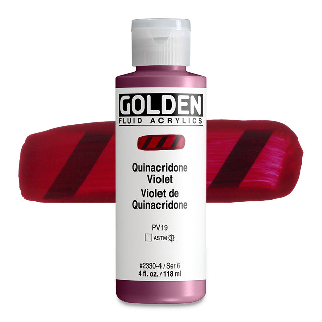 Golden Fluid Acrylic, Quinacridone Violet, 4 oz.