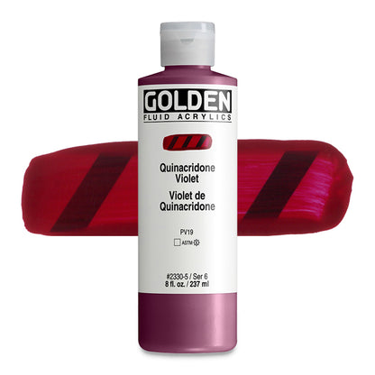 Golden Fluid Acrylic, Quinacridone Violet, 8 oz.