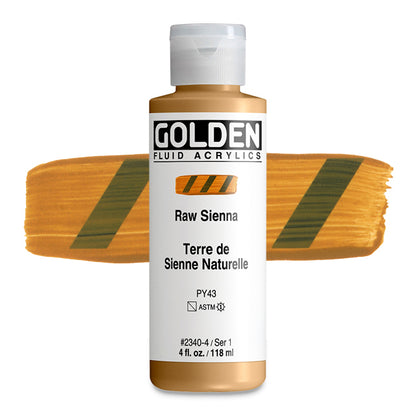 Golden Fluid Acrylic, Raw Sienna, 4 oz.