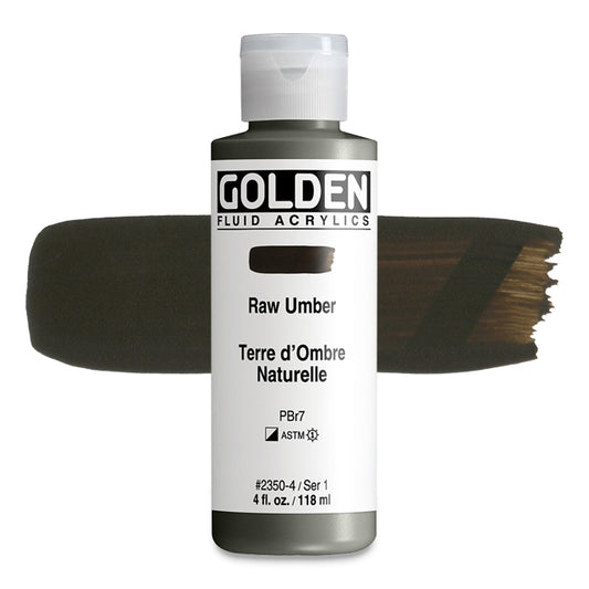 Golden Fluid Acrylic, Raw Umber, 4 oz.