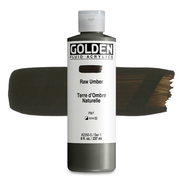 Golden Fluid Acrylic, Raw Umber, 8 oz.