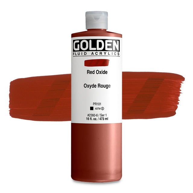 Golden Fluid Acrylic, Red Oxide, 16 oz.