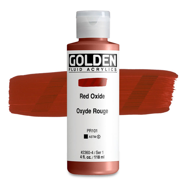 Golden Fluid Acrylic, Red Oxide, 4 oz.