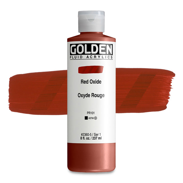 Golden Fluid Acrylic, Red Oxide, 8 oz.