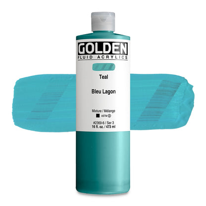 Golden Fluid Acrylic, Teal, 16 oz.