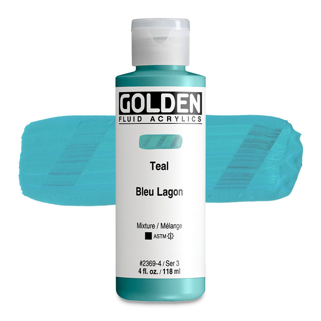 Golden Fluid Acrylic, Teal, 4 oz.