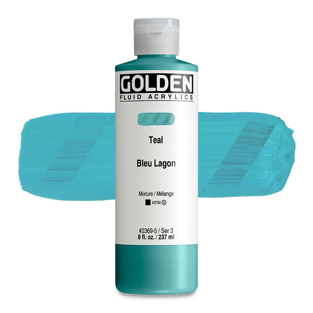 Golden Fluid Acrylic, Teal, 8 oz.