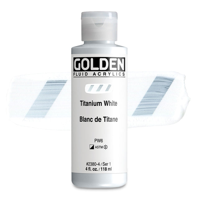 Golden Fluid Acrylic, Titanium White, 4 oz.