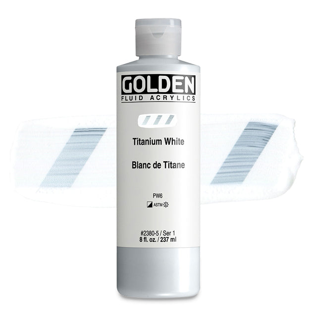 Golden Fluid Acrylic, Titanium White, 8 oz.