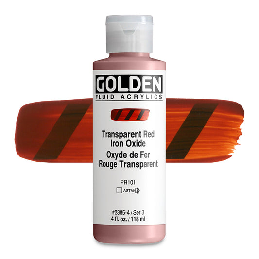 Golden Fluid Acrylic, Transparent Red Iron Oxide, 4 oz.