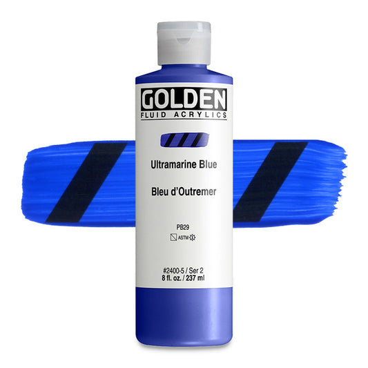 Golden Fluid Acrylic, Ultramarine Blue, 8 oz.