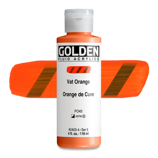 Golden Fluid Acrylic, Vat Orange, 4 oz.