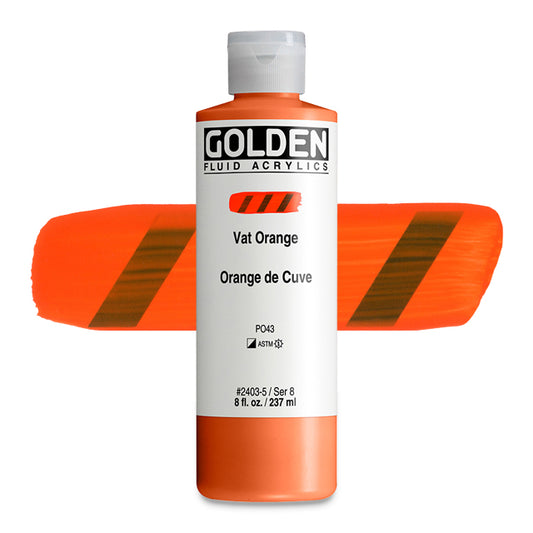 Golden Fluid Acrylic, Vat Orange, 8 oz.