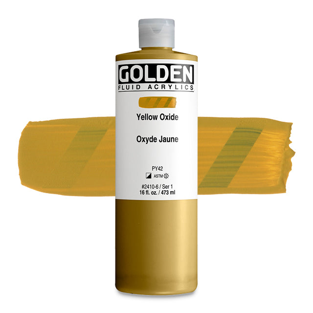 Golden Fluid Acrylic, Yellow Oxide, 16 oz.