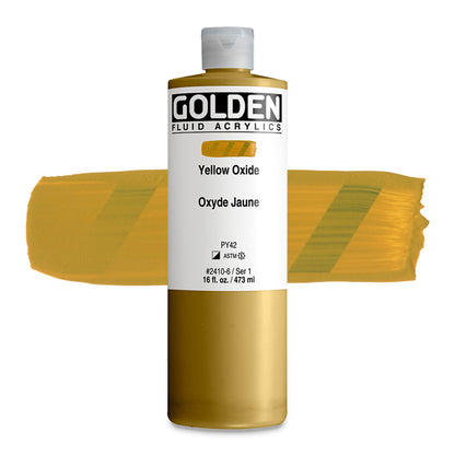 Golden Fluid Acrylic, Yellow Oxide, 16 oz.