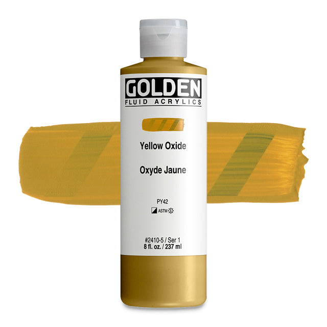 Golden Fluid Acrylic, Yellow Oxide, 8 oz.