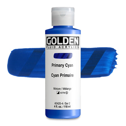 Golden Fluid Acrylic, Primary Cyan, 4 oz.