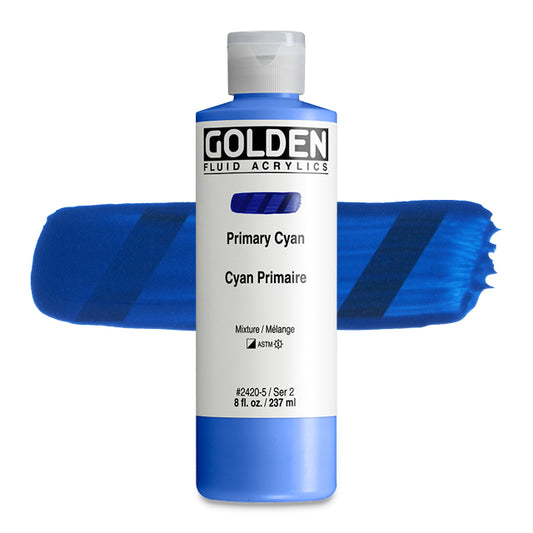 Golden Fluid Acrylic, Primary Cyan, 8 oz.